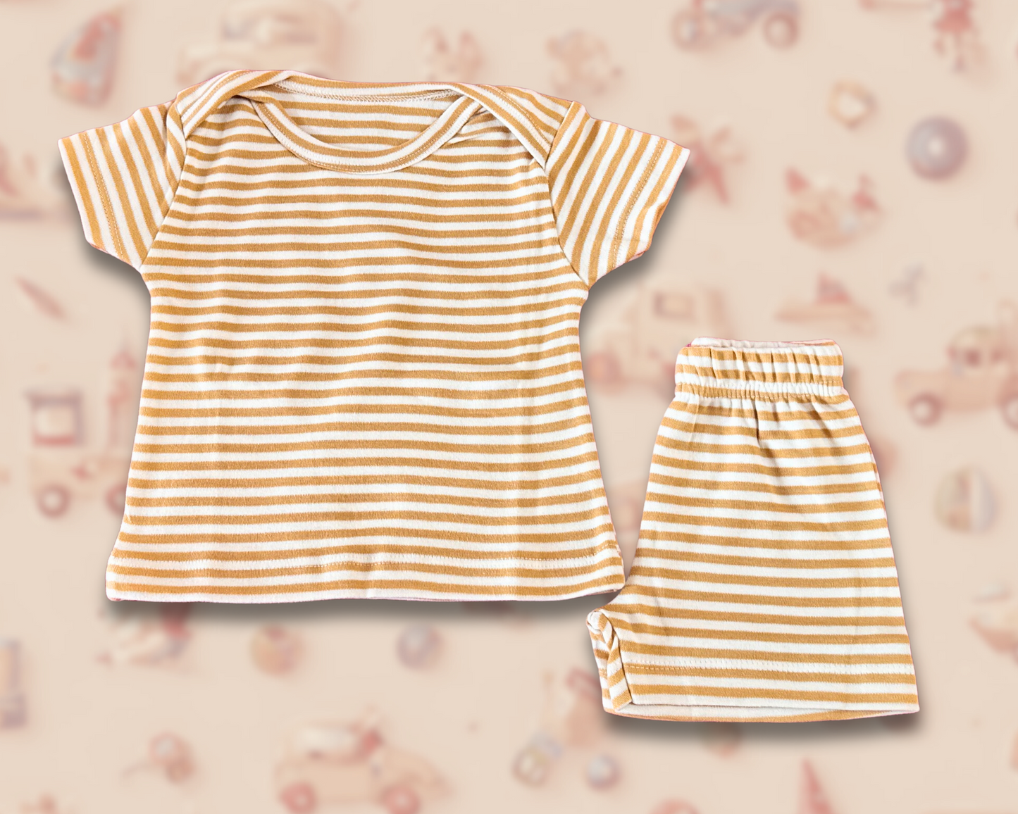 White on yellow stripes kidswear set (Copy)