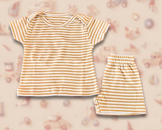 White on yellow stripes kidswear set (Copy)