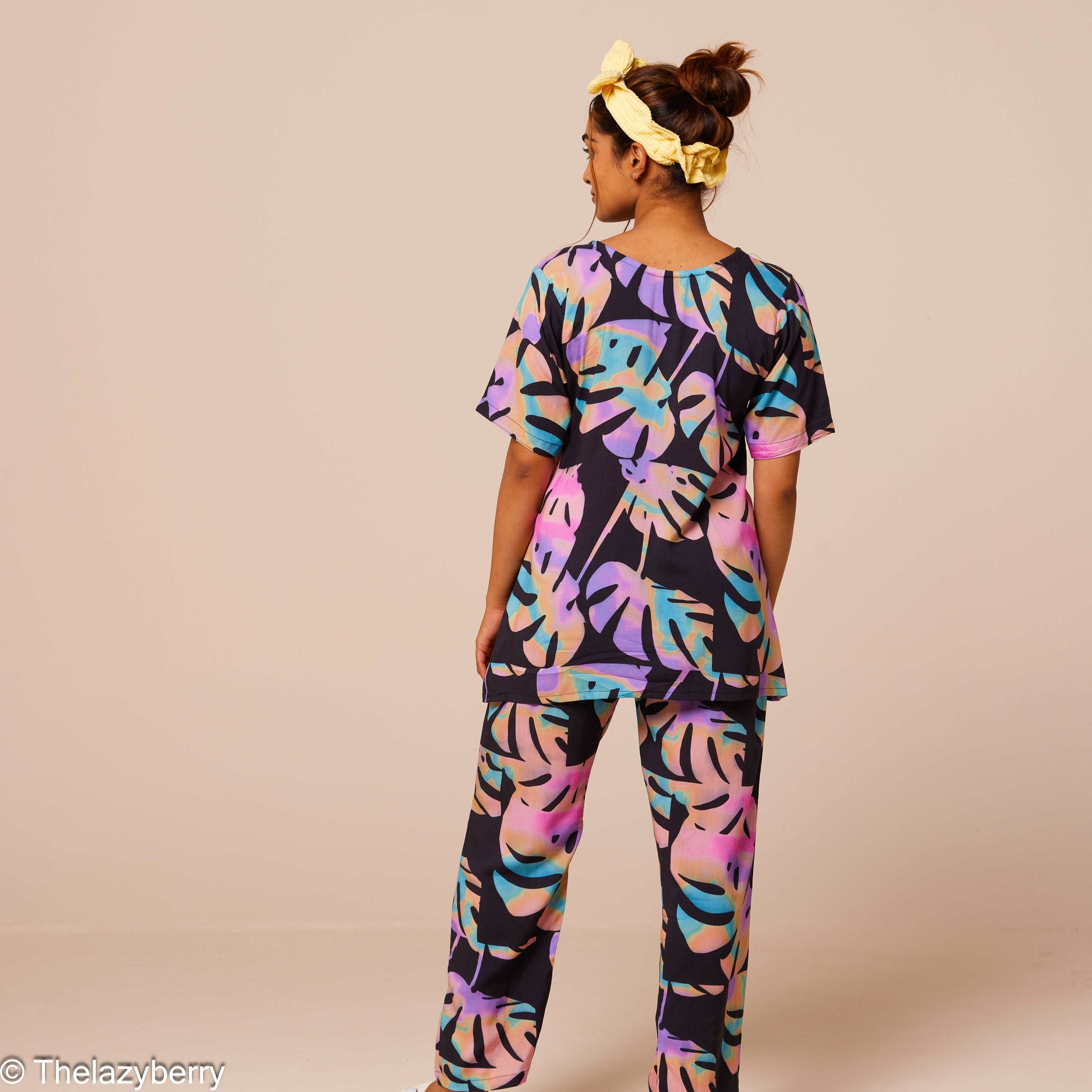 Black Tropical Leaves Co-Ord Set