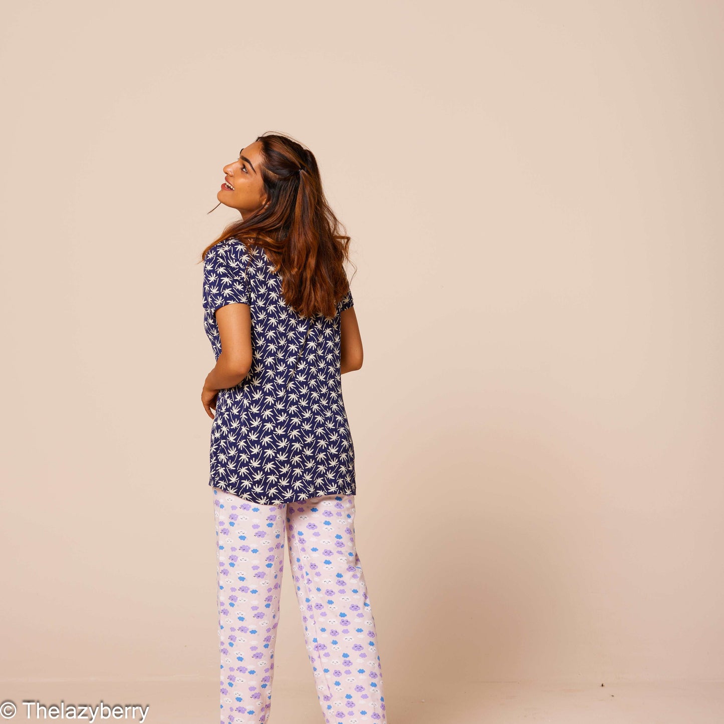 Blue tree prints and Lavender Mix & Match Nightdress.