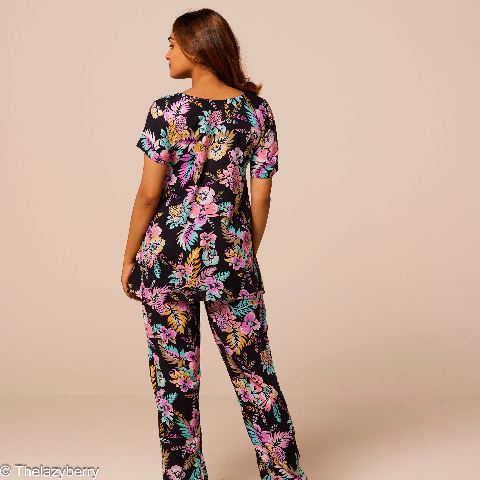 Black Colourful Floral Co-ord set