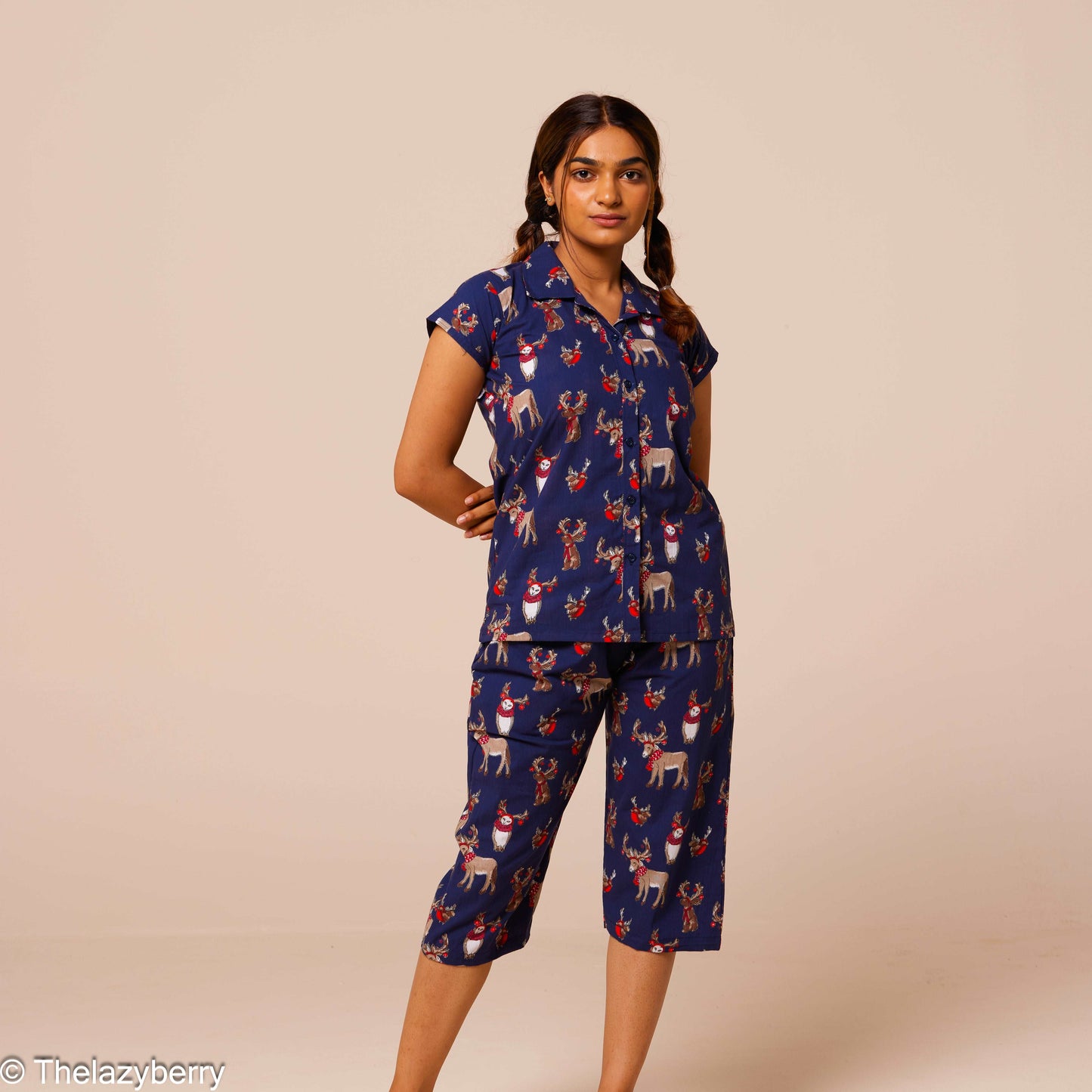 Blue and reindeer Print co-ord sets